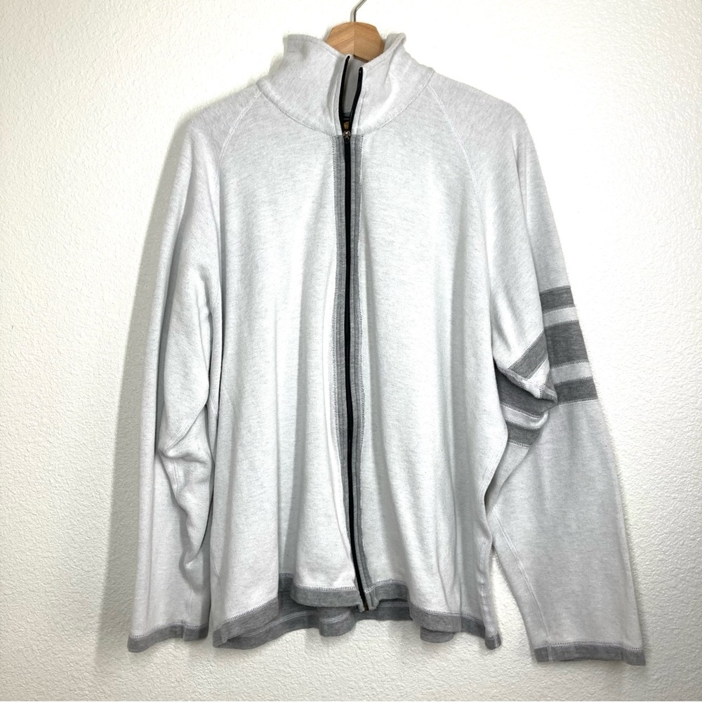 Vintage Polo Sport Mens Sweater Jacket XL Full Zip Gray Hong Kong Made